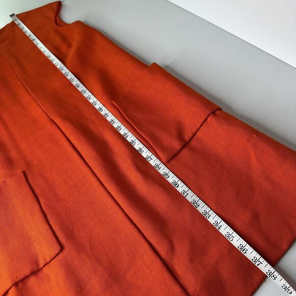 60s Vtg Mr Mort by Stan Herman Mod Shift Dress Sz 9 Tomato Red Orange Deadstock - Picture 9 of 16